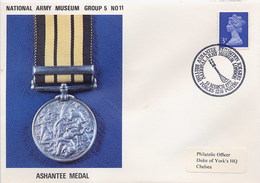 GREAT BRITAIN -  National Army Museum -  ASHANTEE MEDAL - VICTORIA REGINA - Postmark Collection