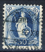 Svizzera 1882-1904 N. 76 C. 50 Azzurro Fil. 1 Usato Cat. € 30 - Oblitérés