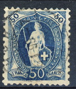 Svizzera 1882-1904 N. 76 C. 50 Azzurro Fil. 1 Usato Cat. € 30 - Oblitérés