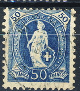 Svizzera 1882-1904 N. 76 C. 50 Azzurro Fil. 1 Usato Cat. € 30 - Gebraucht