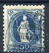 Svizzera 1882-1904 N. 76 C. 50 Azzurro Fil. 1 Usato Cat. € 30 - Oblitérés