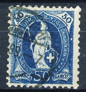 Svizzera 1882-1904 N. 76 C. 50 Azzurro Fil. 1 Usato Cat. € 30 - Oblitérés