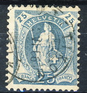 Svizzera 1905-1906 N. 94 C. 25 Celeste Fil. 2 Usato Cat. € 20 - Gebraucht