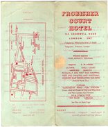 VP7421 - Dépliant Publicitaire - Frobisher Court Hotel LONDON - Advertising