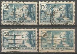 France - F1/318 - N°336   4ex.obl. - Exposition Internationale 1937 - Used Stamps