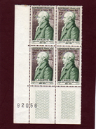 969 De 1954 - Neuf * - Coin Numéroté De 4 Timbres - Journée Du Timbre . Comte De La  Valette - - 1950-1959