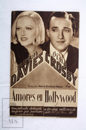 Old Cinema/ Movie Advtg Brochure - Actors: Marion Davies & Bing Crosby In The Movie: Going Hollywood - Pubblicitari