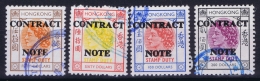 Hong Kong : Revenue Stamp Contract Note 4 X High Values , Used - Usados