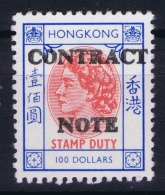 Hong Kong : Revenue Stamp Contract Note B 347  1972 MNH/**/postfrisch/neuf Sans Charniere - Usati