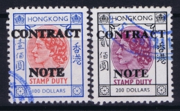 Hong Kong : Revenue Stamp Contract Note B 347 + 348 Used - Oblitérés