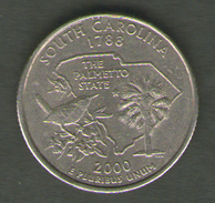 STATI UNITI QUARTER DOLLAR 2000 SOUTH CAROLINA - 1999-2009: State Quarters