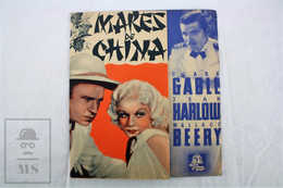 Old Cinema/ Movie Advtg Leaflet - Actors: Clark Gable, Jean Harlow & Wallace Beery In The Movie: China Seas - Pubblicitari