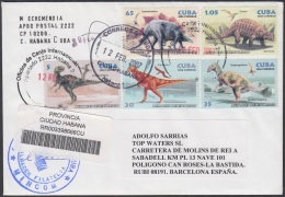 2006-FDC-64 CUBA 2006 (NOT FDC) REGISTERED COVER TO SPAIN. DINOSAURIOS DINOSAUR PALEONLOGIA PALEONTOLOGY. SET - FDC