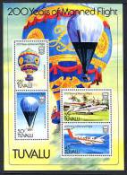 TUVALU 1983, MONTGOLFIERE, AVION, HYDRAVION, BALLON, 1 Bloc De 4 Valeurs, Neuf. R115 - Fesselballons