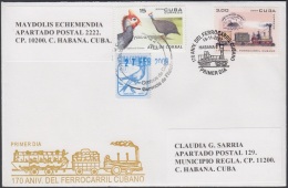 2007-FDC-62 CUBA 2007 FDC COVER TO SPAIN 170 ANIV FERROCARRIL. RAILROAD RAYLWAYS TRAIN LOCOMOTIVE. - FDC