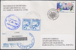 2007-FDC-73 CUBA 2007 FDC REG. COVER TO SPAIN. 45 ANIV ICRT. RADIO TELEVISION. - FDC