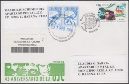 2007-FDC-81 CUBA 2007 FDC REG. COVER TO SPAIN. 45 ANIV DE LA UJC. ERNESTO CHE GUEVARA. - FDC
