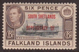 Falkland Islands Dep., South Shetlands 1944 6p, Mint Mounted, Sc# 5L6, SG B6 - Falkland Islands