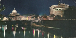 Roma (Lazio) Fiume Tevere, Cupola Basilica Di San Pietro E Castel Sant'Angelo, Notturno, By Night, La Nuit - Fiume Tevere