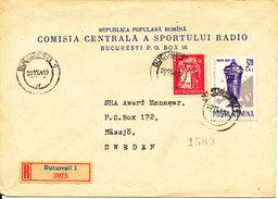 Romania Registered Cover Sent To Sweden 20-11-1964 - Covers & Documents