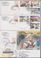 2006-FDC-102 CUBA 2006 FDC REG COVER TO SPAIN. ANIMALES AL SERVICIO DEL HOMBRE. ART HISTORY DOG CAT CAMEL. - FDC