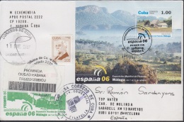 2006-FDC-105 CUBA 2006 FDC REG COVER TO SPAIN. EXPO MUNDIAL DE FILATELIA DE MALAGA, ESPAÑA. WORLD PHILATELIC EXPO. - FDC