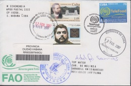 2006-FDC-71 CUBA 2006 FDC REG COVER TO SPAIN. FAO TELEFOOD. ALIMENTOS PARA TODOS. - FDC