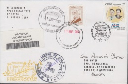 2006-FDC-72 CUBA 2006 FDC REG COVER TO SPAIN. XX ANIV ASOCIACION HERMANOS SAIZ. - FDC