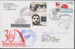 2006-FDC-73 CUBA 2006 FDC REG COVER TO SPAIN. 30 ANIVERSARIO DEL PODER POPULAR. JOSE MARTI. INDEPENENDENCE WAR. - FDC