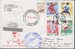 2006-FDC-96 CUBA 2006 FDC REG COVER TO SPAIN. COPA FUTBOL FIFA. WORLD SOCCER CUP ALEMANIA GERMANY. - FDC