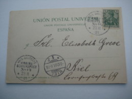 1901 , Marineschiffpost Nr. 19 , Klarer Stempel Auf Karte Aus  Teneriffa - Autres & Non Classés