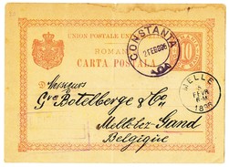 1896 ROMANIA CARTE POSTALE VAN CONSTANTA NAAR MELLE - Cartes Postales [1871-09]