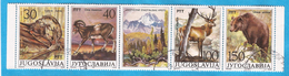 1987  2206-09   WWF  ROTHIRSCH BRAUNBAER MUFFLON FISCHOTTER  JUGOSLAVIJA JUGOSLAWIEN   USED - Used Stamps