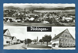 Döckingen,4-Bild-Karte,ca.1960,Ortsansicht,Ortsstrasse,Ortsbild Mit Kirche,Brauerei-Gasthof Brunnacker, - Weilheim