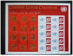 UNITED NATIONS  NEW YORK  2011  CHINESE CALENDAR  RABBIT  SHEET    MNH **      GROEN102-01-775 - Unused Stamps