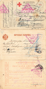 WWI , PRISONER OF WAR, RUSSIA,RED CROSS,3 CENSOR MARKS - Covers & Documents