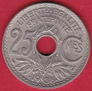 France 25 Centimes Lindauer 1938 - FDC - Altri & Non Classificati