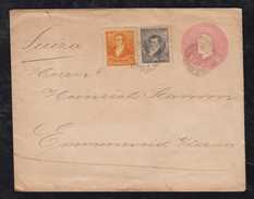 Argentina 1897 Uprated Stationery Envelope To EMMENBRUECKE Switzerland - Brieven En Documenten