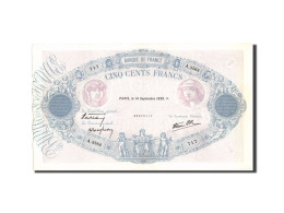 Billet, France, 500 Francs, 500 F 1888-1940 ''Bleu Et Rose'', 1939, 1939-09-14 - 500 F 1888-1940 ''Bleu Et Rose''