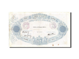 Billet, France, 500 Francs, 500 F 1888-1940 ''Bleu Et Rose'', 1939, 1939-10-26 - 500 F 1888-1940 ''Bleu Et Rose''