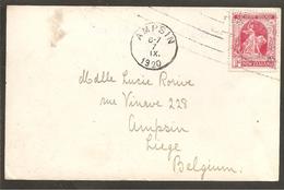 New Zealand. 1d Victoria Stamp On P.c. To Ampsin Belgique 1920. Oitira Gorge - Briefe U. Dokumente