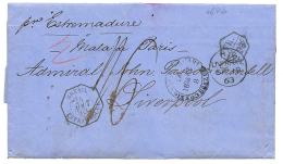 1863 BRESIL ESTRAMADURE + Marque D' Echange FR/2F96c Sur Lettre Avec Texte De RIO DE JANEIRO Pour LIVERPOOL. TTB. - Other & Unclassified