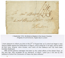 "BATAILLE D'ALGER" : 1816 Lettre D'un Militaire ANGLAIS écrite Durant La Bataille D' ALGER Adressée &agrav - Other & Unclassified