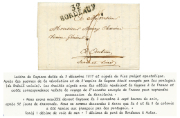 "LA GUYANE Redevient FRANCAISE - Restitution De La GUYANE à La FRANCE Par Les PORTUGUAIS" : 1817 32 BORDEAUX Sur - Other & Unclassified