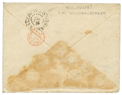 "Cachet De BOITE MOBILE N.C POSTE B.M NOUMEA-SYDNEY" : 1882 FRANCE Paire 25c SAGE Obl. BORDEAUX Sur Enveloppe Pour NOUME - Other & Unclassified