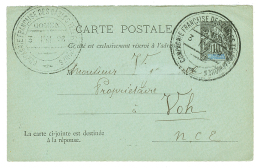 NOUVELLE CALEDONIE - GOMEN : 1896 Entier 10c Obl. Cachet Rarissime COMPAGNIE FRANCAISE DES CABLES TELEGRAPHIQUES GOMEN P - Other & Unclassified