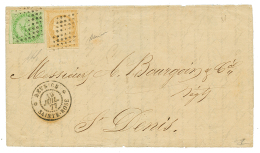 1877 CG 5c AIGLE(effleuré) + 15c CERES Obl. Losange De Points + REUNION SAINTE ROSE Sur Lettre(pd) Avec Texte Dat - Other & Unclassified