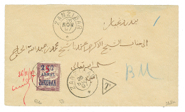 "ZANZIBAR - ERREUR Corrigé à La Plume" : 1897 TAXE 5 Sur 2 1/2a Sur 50c(n°5b) Obl. ZANZIBAR + Annotati - Zanzibar (1963-1968)