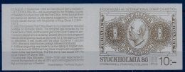 Sweden 1983.  STOCKHOLMIA´86. Booklet. Michel 1239-42   MNH.  SPECIMEN. - Proofs & Reprints