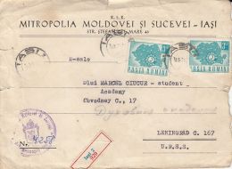 TELEPHONES NETWORK, IASI METROPOLITAN ORTHODOX CHURCH OFFICE HEADER, STAMPS ON REGISTERED COVER. 1971, ROMANIA - Covers & Documents